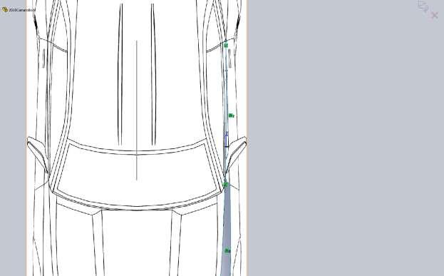 For the Boundary surface I select the small edge of the previous surface (top of the fender) as Direction1. Then for Direction2 I select our new 3d curve, then the top edge of the door.
