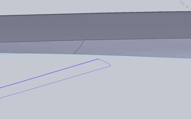 The reason I went through all this trouble is because I wanted the curvature of this edge to match that of the original 3d curve. If it doesn t match we will notice it in the final model.