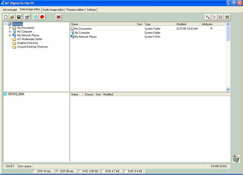 Data image editor The first step in constructing a CD or DVD is to create an image file.