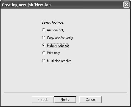 Relay mode job Relay mode allows you to make multiple copies of multiple masters.