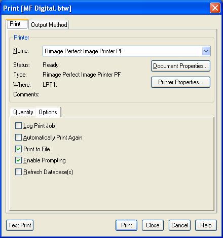 Next, we will create a.prn file by printing the document to a file instead of routing it directly to a printer. You will be prompted to specify the filename and location.