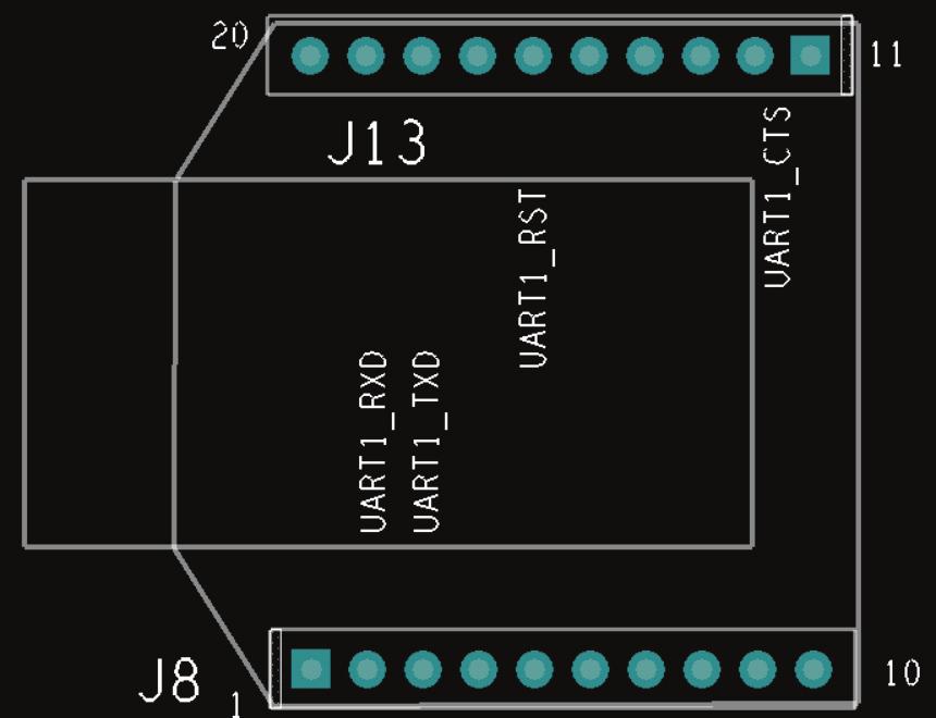 20 Pin I/O Sockets - J8/J13 Details Description Pin Number Description Details J8 J13 3.3 VDC 3.