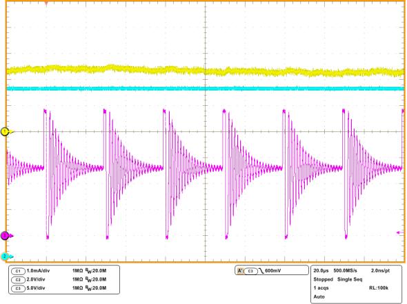 (VLEDout(R)), 2V/div CH3: Switching node voltage(r), 5V/div CH3 1% Dimming CH4 1% Dimming VINAC =100VRMS, ILEDout(G) = 1.