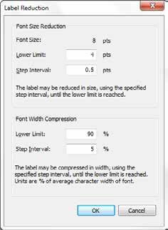 29 Label Reduction Font size reduction Stepped decreases in font size to fit a
