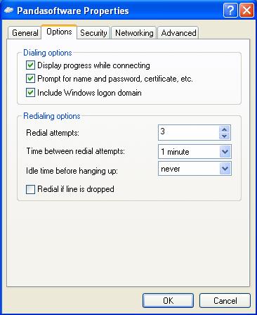 17. If you are connecting to a domain, select the Options tab, and then enable the Include Windows logon domain checkbox to specify