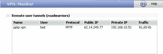 1.6 Checking configuration To check your PPTP VPN configuration, please follow the procedure described bellow: 1. Access the Panda GateDefender Integra administration console. 2.