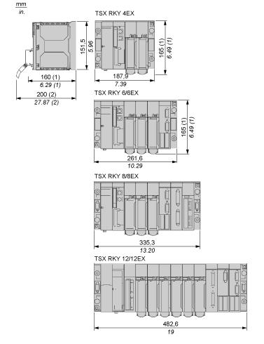 Dimensions Drawings Standard and Extendable Racks for Modules Mounting Dimensions of Modules and Racks (1)