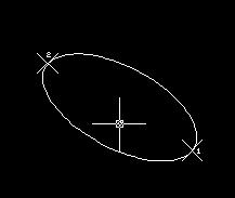 See figure bellow. Drawing an ellipse with Rotation Option - From the Draw Menu, select ellipse. - Specify the first endpoint of the first axis.