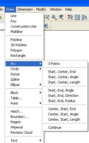 AutoCAD Arc Command Arc command allows you to create arcs in several ways.