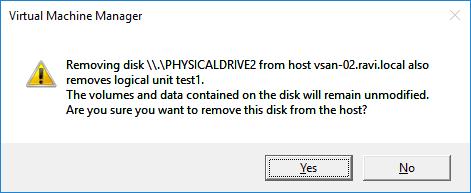 On the Storage pane, select a disk you need to remove and click the Remove button. 46.