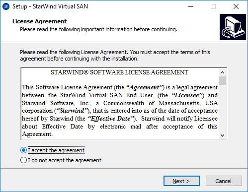 3. Read and accept the License Agreement. Click Next to continue.