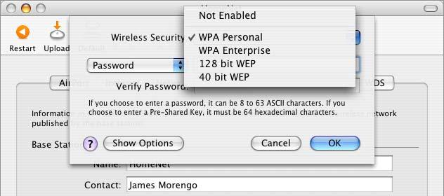 Password-Protecting Your Network To password-protect your network, you can choose from a number of wireless security options.