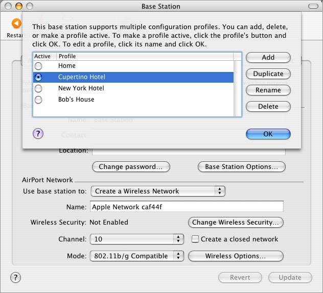 5 Set options, such as network name, remote speaker name, passwords, and the Internet connection method. 6 When you are finished setting the options, click Update.