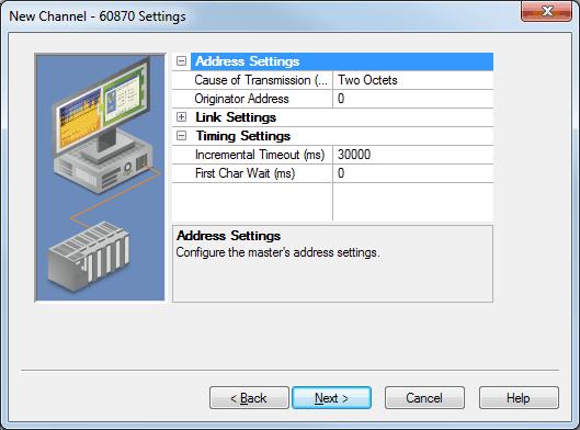 5 IEC 60870-5-104 Master Driver Address Settings Cause of Transmission (COT) Size This parameter specifies the number of octets in an ASDU COT field.