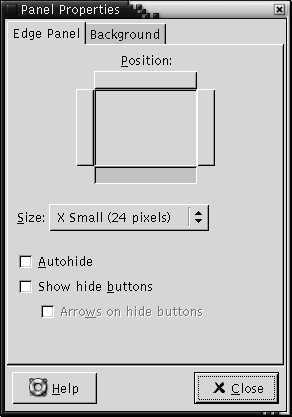 Note You cannot modify properties for the Menu Panel. To modify the properties of a panel perform the following steps: 1.