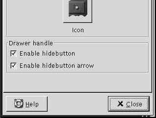 Use this text box to specify a name for the drawer. The name appears as a tooltip when you point at the drawer on the panel. Choose an icon to represent the drawer.