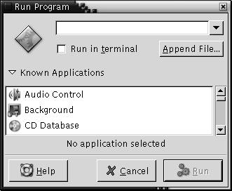 Using the Run Program Dialog The Run Program dialog gives you access to the command line. When you run a command in the Run Program dialog, you cannot receive output from the command.