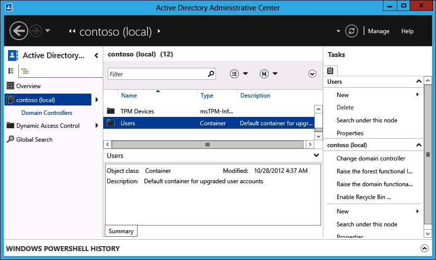In Server Manager, click Active Directory Administrative Center. 9.