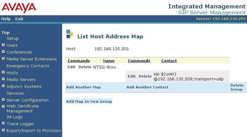 Figure 21: List Host Address Map Screen Step 9