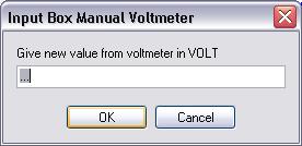 Note: the accuracy of the calibration depends on the precision of the voltmeter and the number of digits you enter. Figure 10: Manual calibration internal reference meter. Press OK to continue.