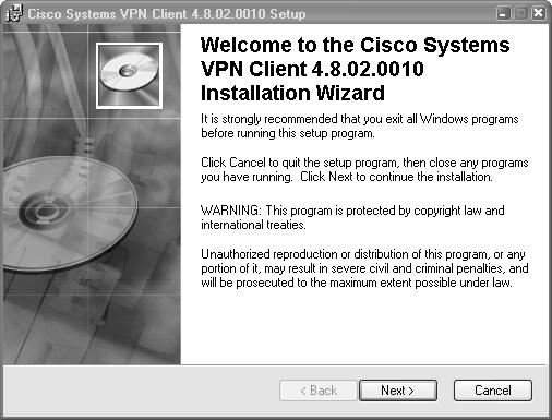Task 4. Use the Cisco VPN Client to Test the Remote Access VPN Step 1: (Optional) Install the Cisco VPN client.