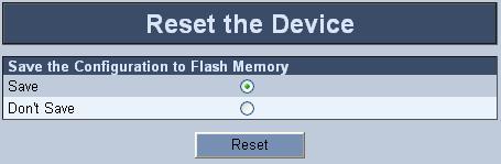 MediaPack BRI Series 6.7 Resetting the MediaPack The Reset menu enables you to remotely reset the gateway.