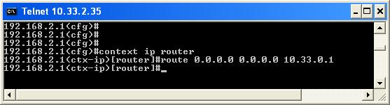 User's Manual 4. Initial Configuration d. Enable the new configuration by typing the following command: 192.168.2.1(IF-IP)[WAN]# shutdown <CR> 192.168.2.1(IF-IP)[WAN]# no shutdown <CR> e.