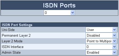 MediaPack BRI Series 6.2.2.2 ISDN Port Settings The ISDN Port Settings option opens the 'ISDN Ports' screen. This screen allows you to configure an individual BRI port. To configure the ISDN ports: 1.