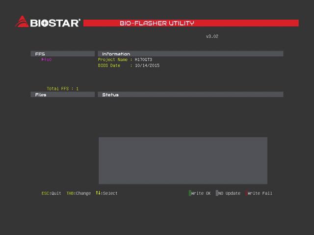 BIOS Update The BIOS can be updated using either of the following utilities: BIOSTAR BIOS-FLASHER: Using this utility, the BIOS can be updated from a file on a hard disk, a USB drive (a flash drive