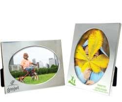 5" x 7" Oval Frame Frame size: 5 1/2" x 7 1/2 Packaged in a Gift Box Imprint Area: Landscape: 4 1/2"x3/8" Portrait: 6"x3/8" Item Number: 58715 Packaging: Individually Boxed Picture Frame - Quantity