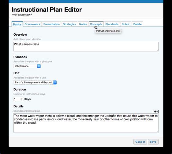 Enter Plan Basics The Plan Editor Form appears with the default view being the basic information form.