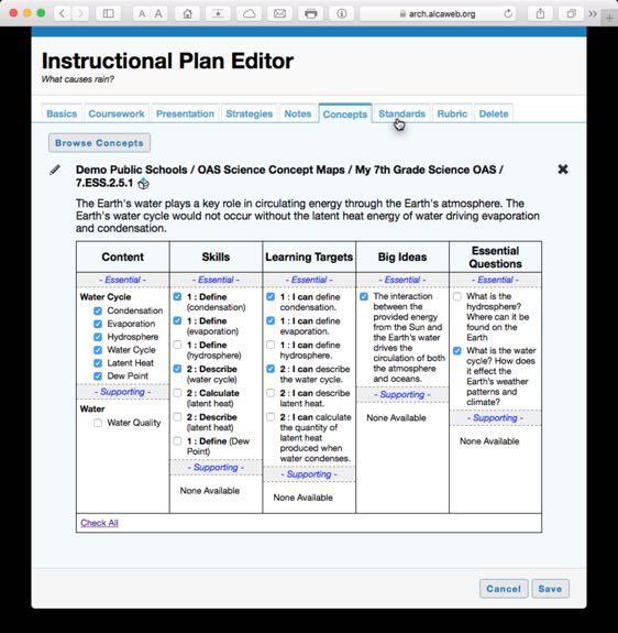 Plan Check the Concept s Learning Targets being addressed in the Plan 8 9 Note: A distinction is made between Explicit and Implicit language 8 Check the
