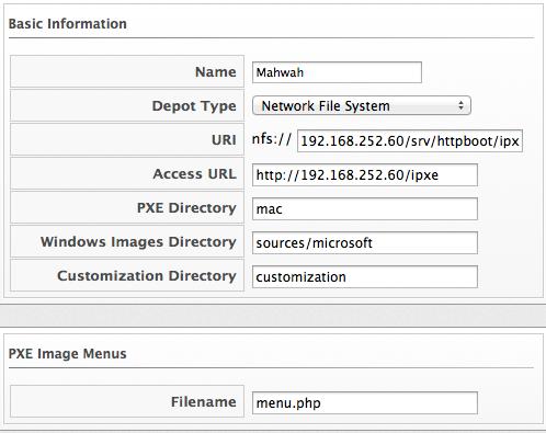 Red Hat CloudForms 4.0 Provisioning Virtual Machines and Hosts 3. In Basic Information, type a Name that will be meaningful in your environment. 4. For Depot Type, select either Network File System (NFS) or Samba.