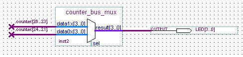 My First FPGA Design Figure 1 34. Rename the Output Pin 19. Attach an input pin to the multiplexer select line using an input pin: a. Choose Edit > Insert Symbol. b.