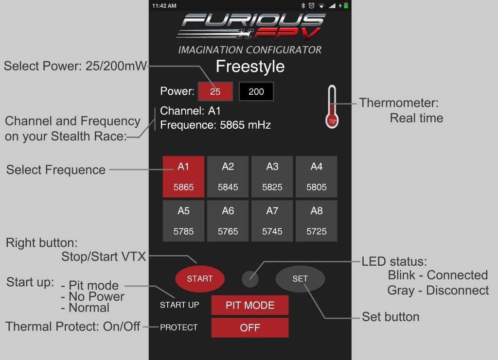 menu. STEP 5: Select you style quad at home screen using - Racing: only pitmode/25mw with frequency use for