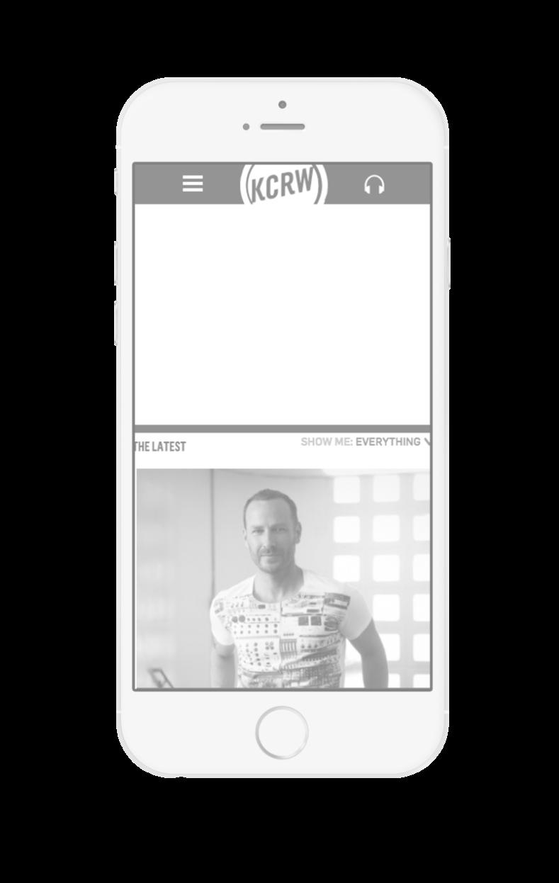 SMARTPHONE WEBSITE Smartphone users visiting KCRW s website view an optimized version of the site, including banner ads.