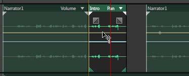 You can also use the Fade In and Fade Out handles (Figure 26) to gradually introduce the audio of any track.