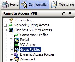 Adding a Group Policy A group policy is a set of user-oriented attribute/value pairs for connections that are stored either internally (locally) on the device or