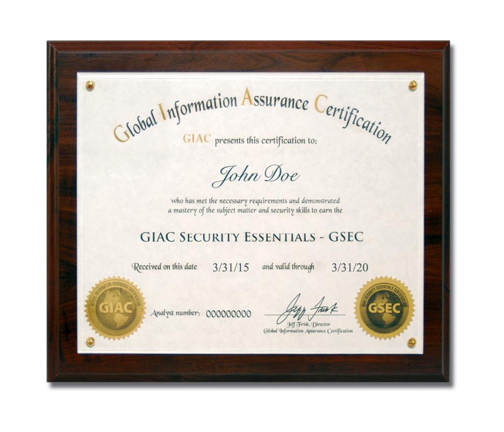 to Get GIAC Certified 1. Promotes hands-on technical skills and improves knowledge retention 2. Provides proof that you possess hands-on technical skills 3.