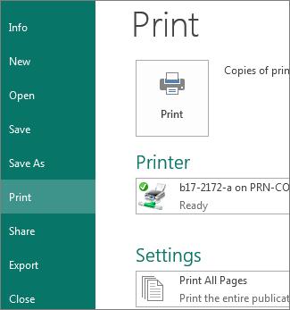 Print your Publication In Publisher 2007 to print you would go to File and Select Print.