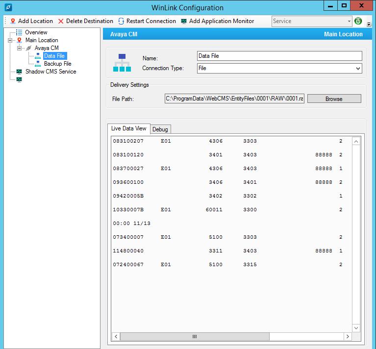 Select Data File under Avaya CM Source from the left navigation pane. The Data File is displayed in the right hand of the window.
