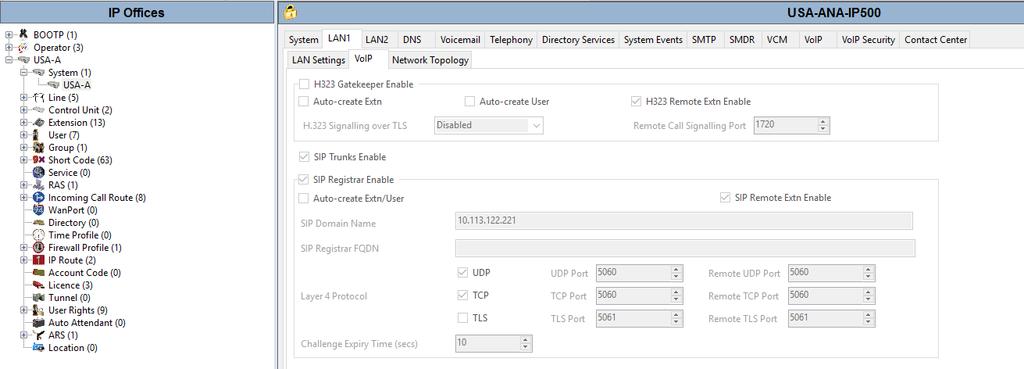 2.3 Enable the SIP Registrar and Verify Domain Name 1) From the appropriate LAN tab (per Section 2.2), click on the VoIP sub-tab.