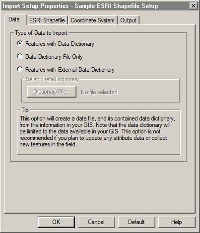 3 Tutorial 4. Click Properties. The following dialog appears: We want to import some data from the GIS and match it with the data dictionary, which we just changed a.