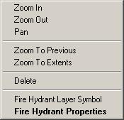 different menu appears. The commands in this menu vary depending on the type of object selected.