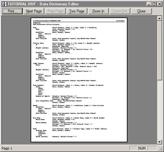 Tutorial 3 30.1 Printing the data dictionary To view the entire data dictionary description in text form, you can print it.