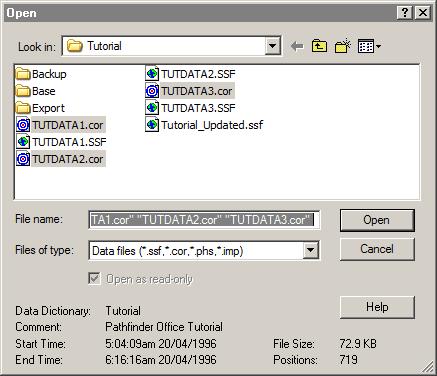 3 Tutorial 31.1 Opening the data files You must open the data files in the GPS Pathfinder Office software to view them.