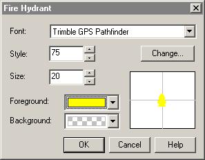 3 Tutorial B Tip B Tip The dialog opposite appears: 3. In the Font list, make sure that Trimble GPS Pathfinder is selected. 4. Leave the Style field as is.