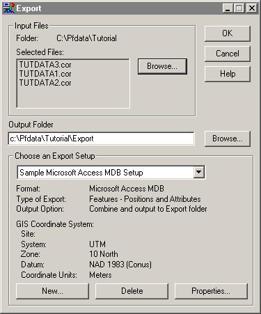 Tutorial 3 To export data files to a GIS format: 1. Click the Export tool, or select Utilities / Export.