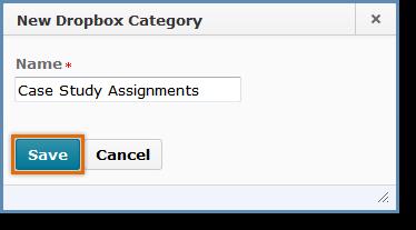 Add a Category You can organize your dropbox folders into categories to make it easier for students to navigate the dropbox.