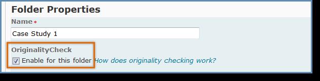 Check the Originality Checking box if you would like to enable detection with